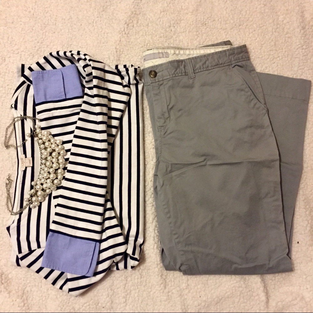 Wide-leg Grey Chinos